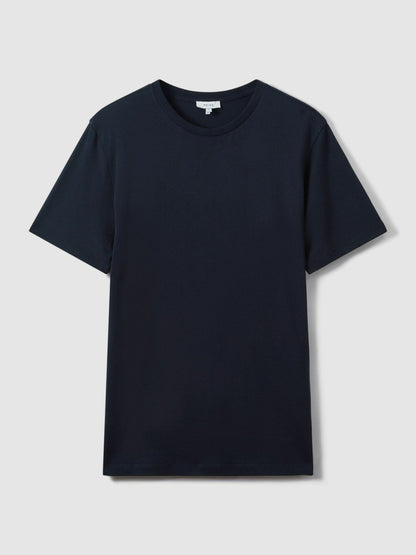 Reiss Cotton Crew Neck T-Shirt in Navy