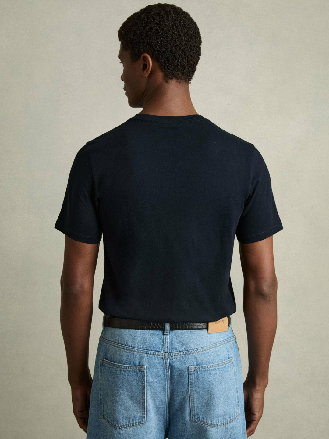 Reiss Cotton Crew Neck T-Shirt in Navy