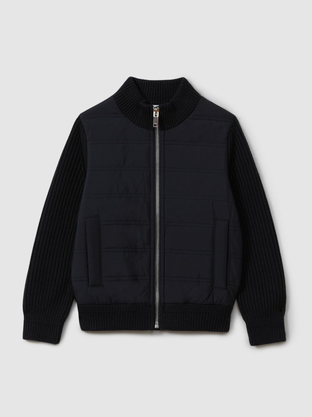 Reiss 9-14 yrs Hybrid Zip Through Quilted Jacket in Navy