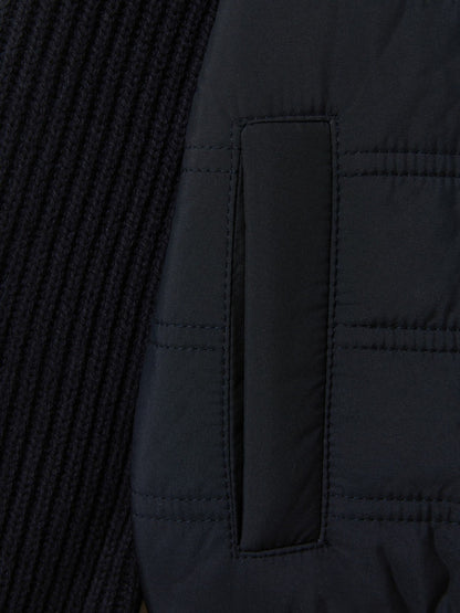 Reiss 9-14 yrs Hybrid Zip Through Quilted Jacket in Navy