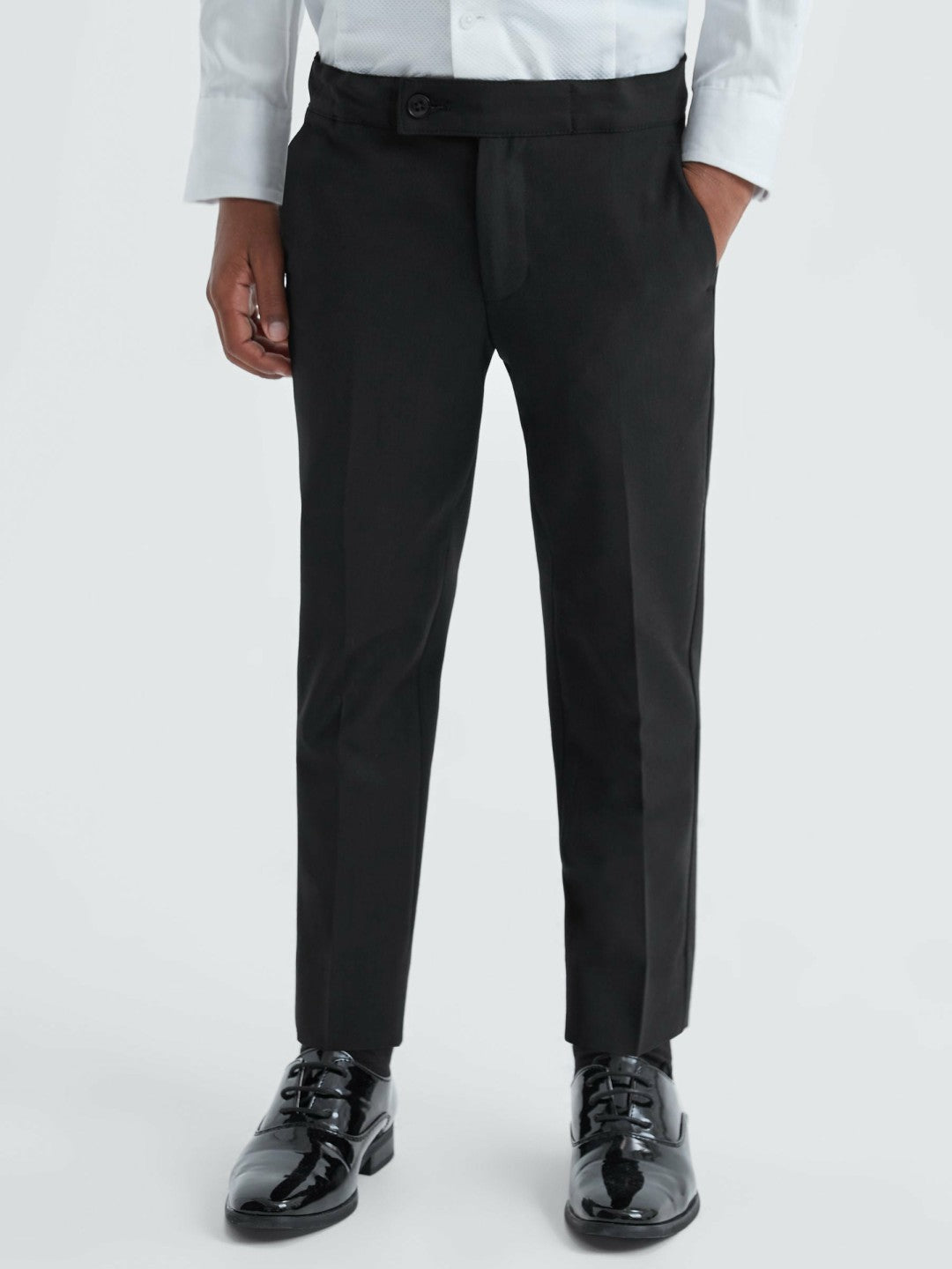 Reiss 3-9 yrs Tuxedo Satin Stripe Trousers in Black