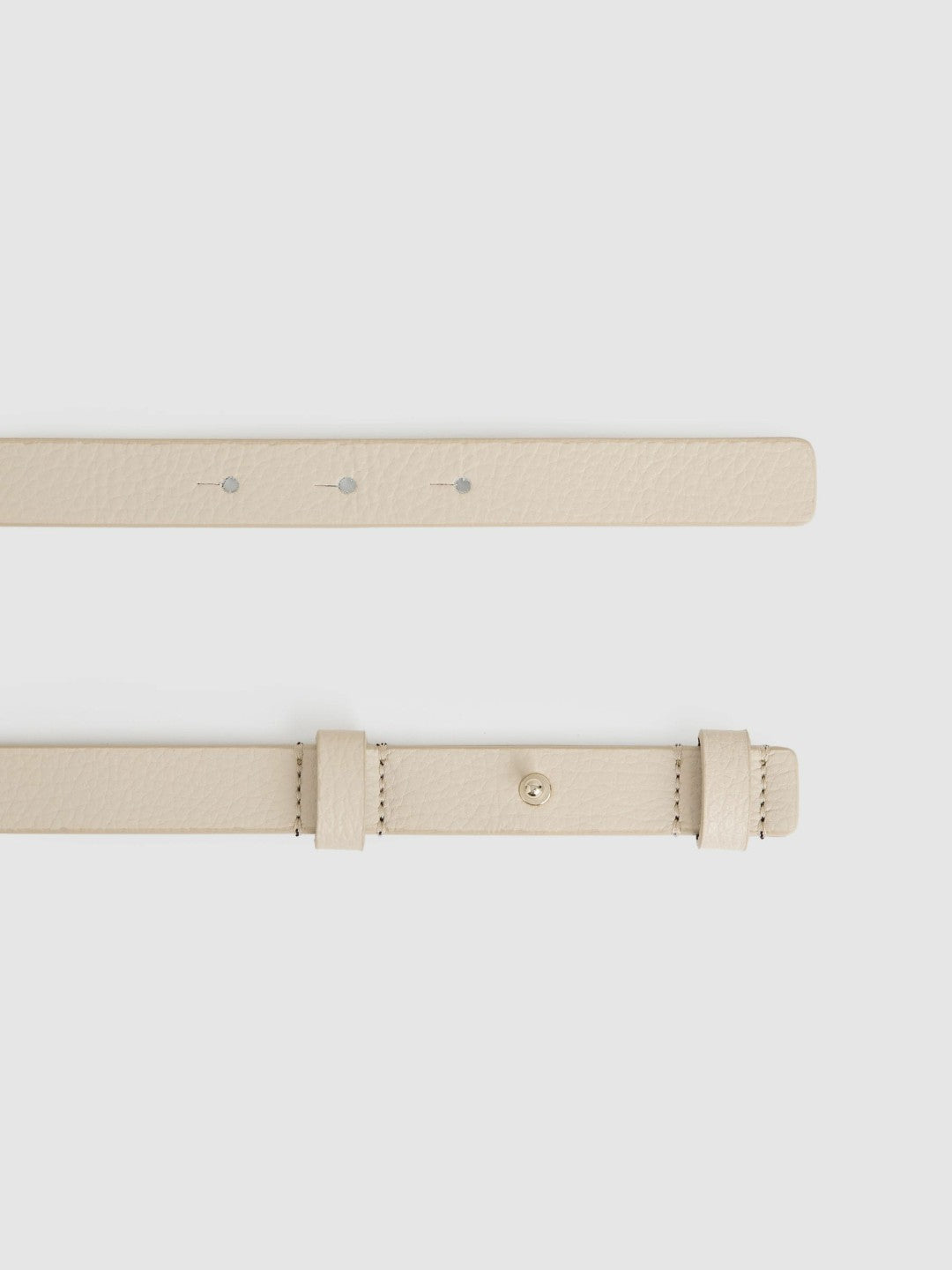 Reiss Leather Square Hinge Belt in Stone