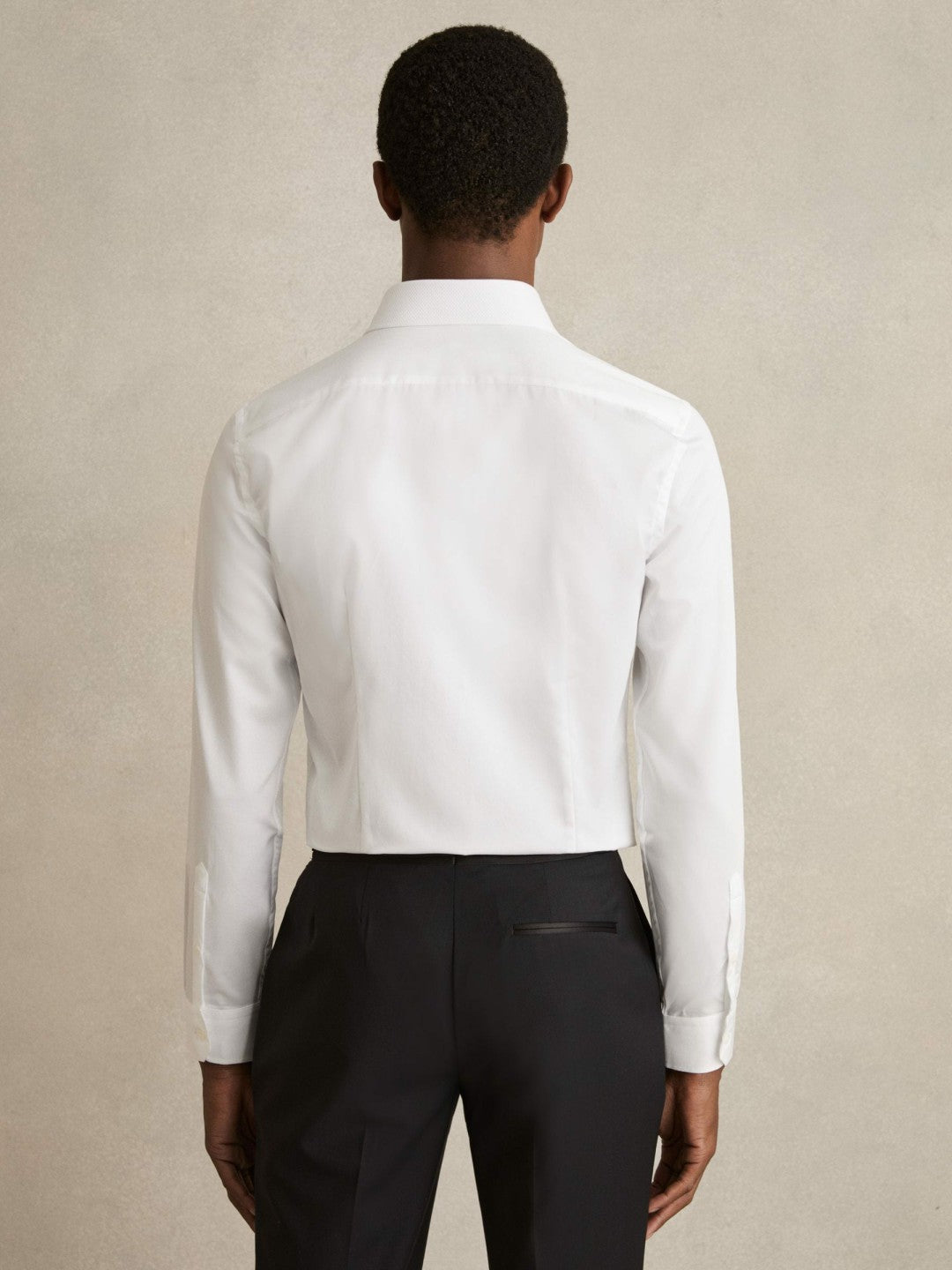 Reiss Slim Fit Cotton Marcella Tuxedo Shirt in White