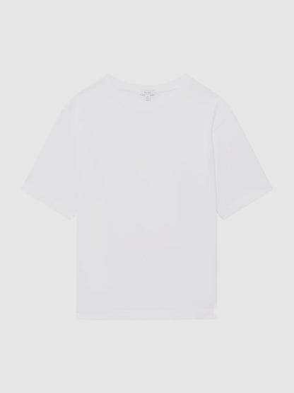 Reiss Oversized Garment Dye T-Shirt in White