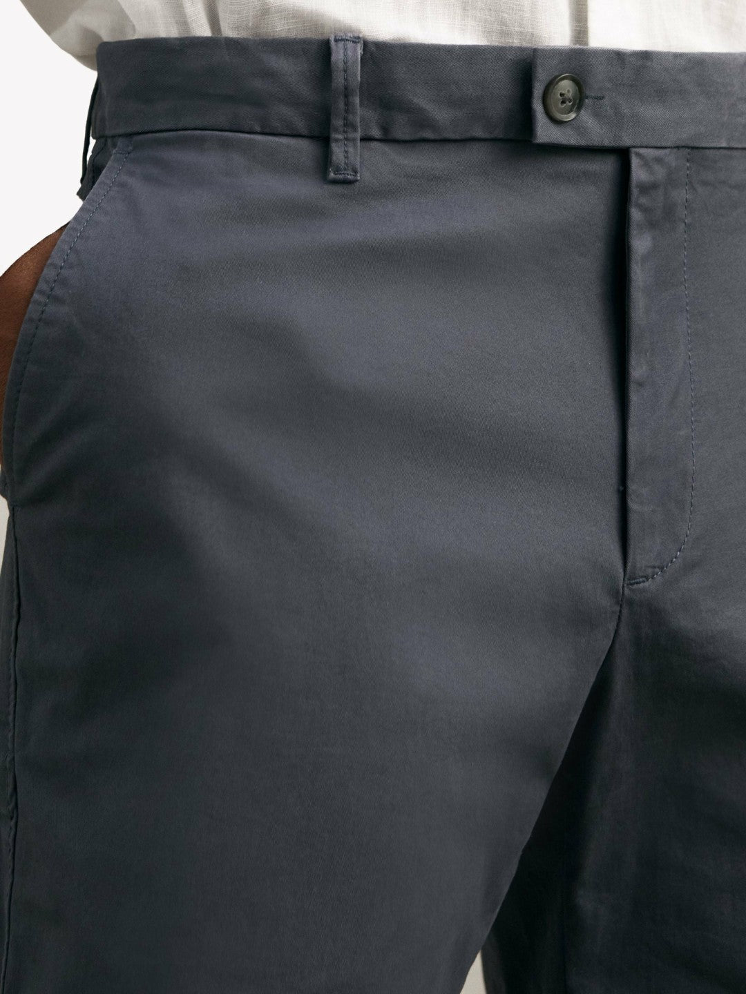Reiss Cotton Chino Shorts with Stretch in Airforce Blue