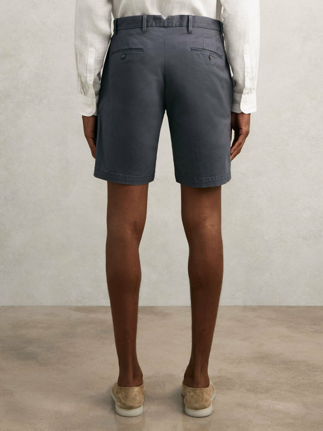 Reiss Cotton Chino Shorts with Stretch in Airforce Blue