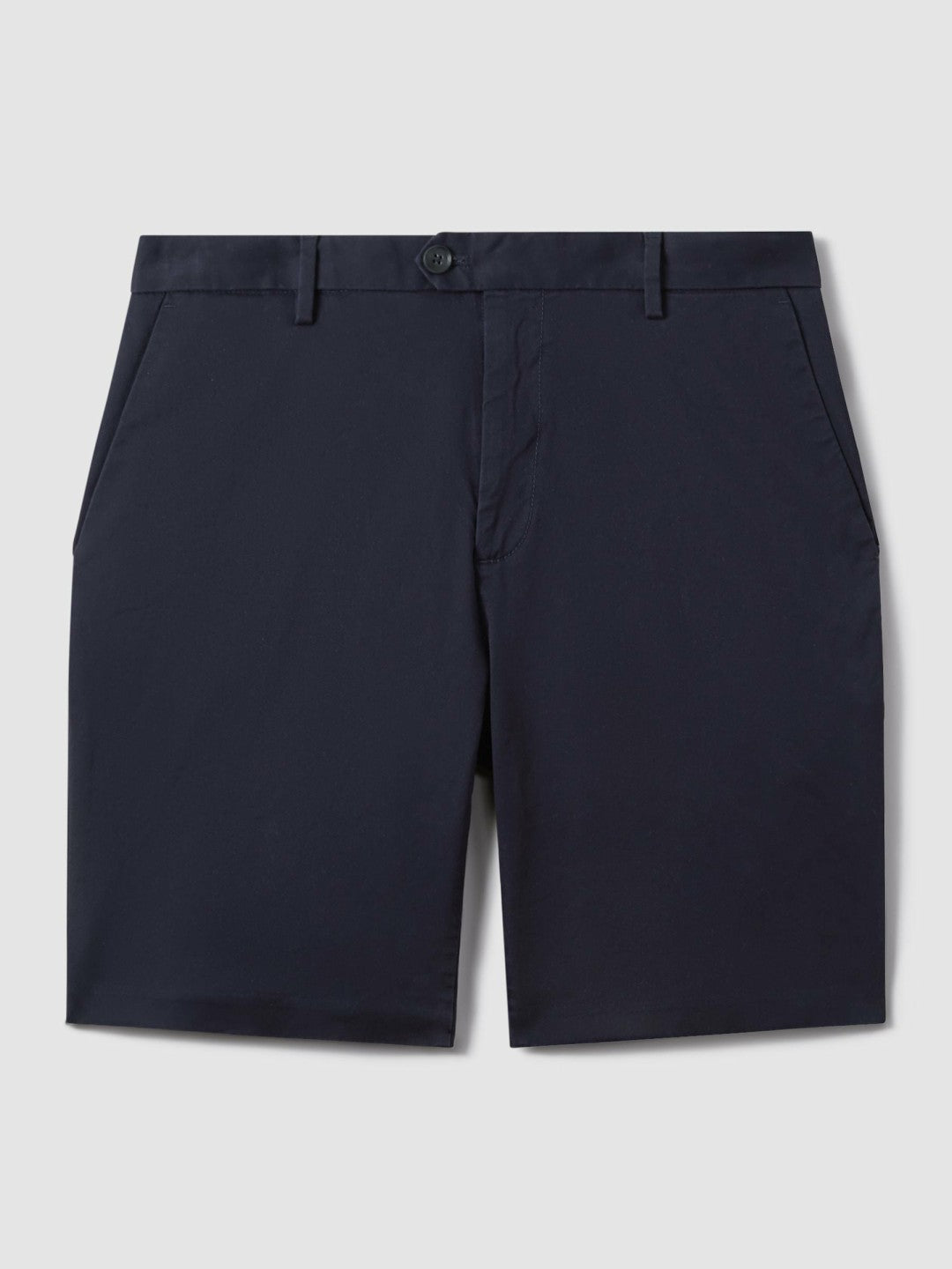 Reiss Cotton Chino Shorts with Stretch in Navy