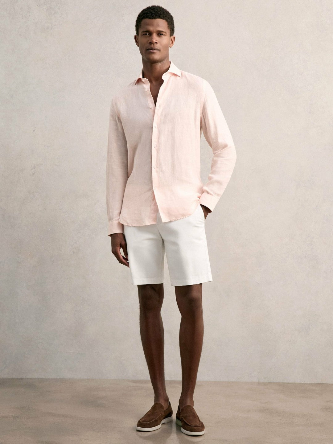 Reiss Cotton Chino Shorts with Stretch in White