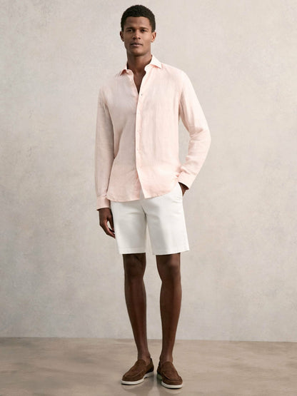 Reiss Cotton Chino Shorts with Stretch in White