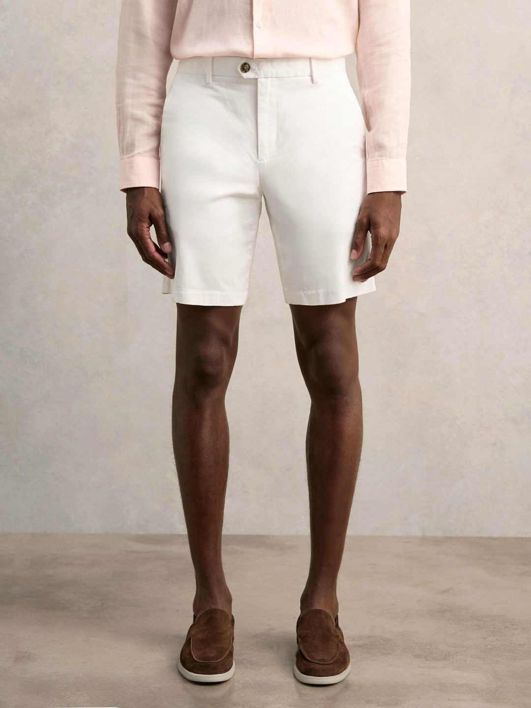 Reiss Cotton Chino Shorts with Stretch in White
