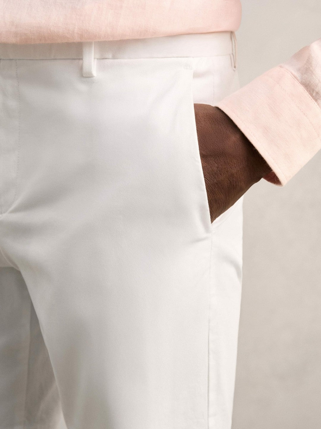 Reiss Cotton Chino Shorts with Stretch in White