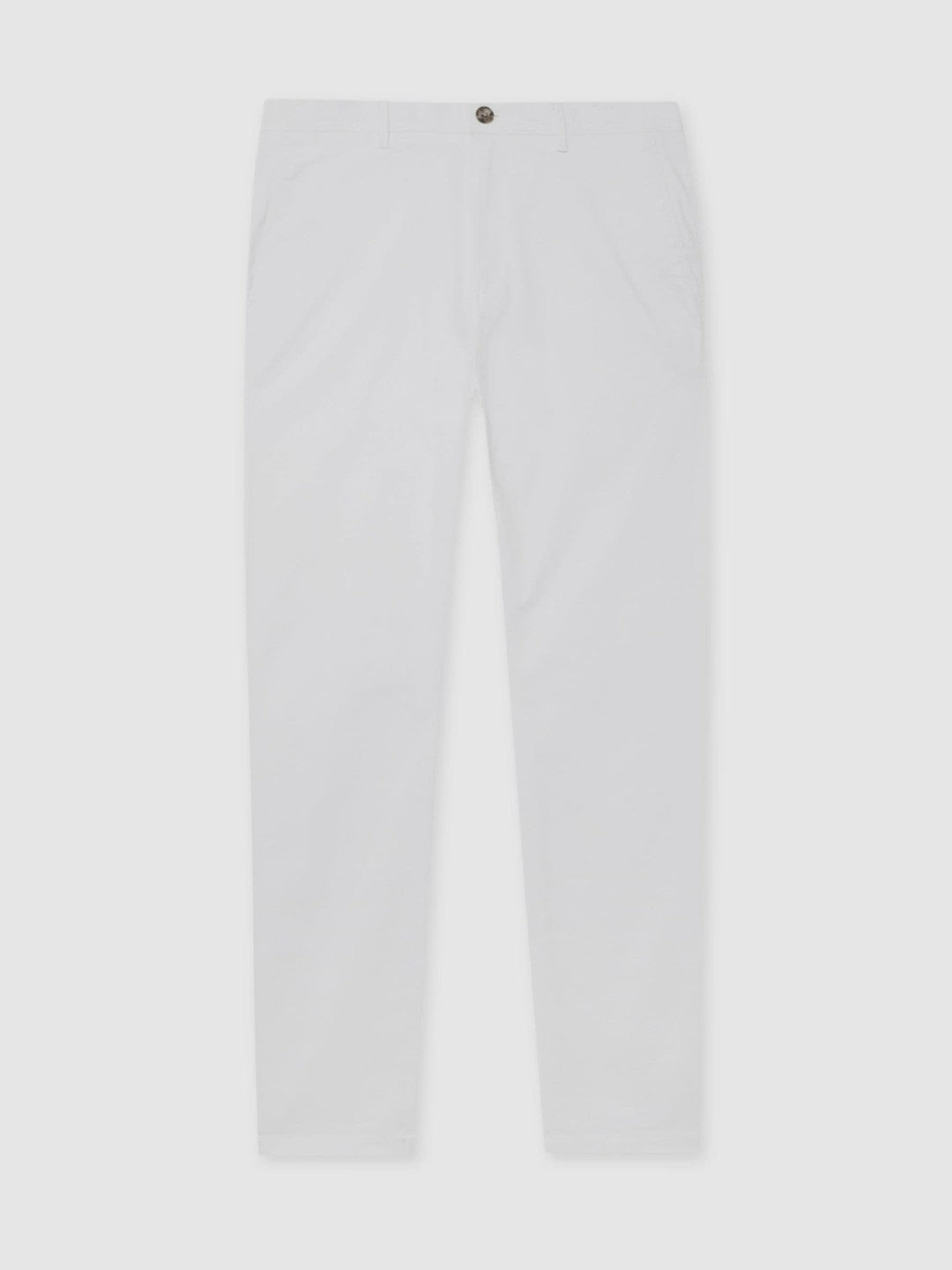 Reiss Slim Fit Washed Cotton Blend Chinos in White