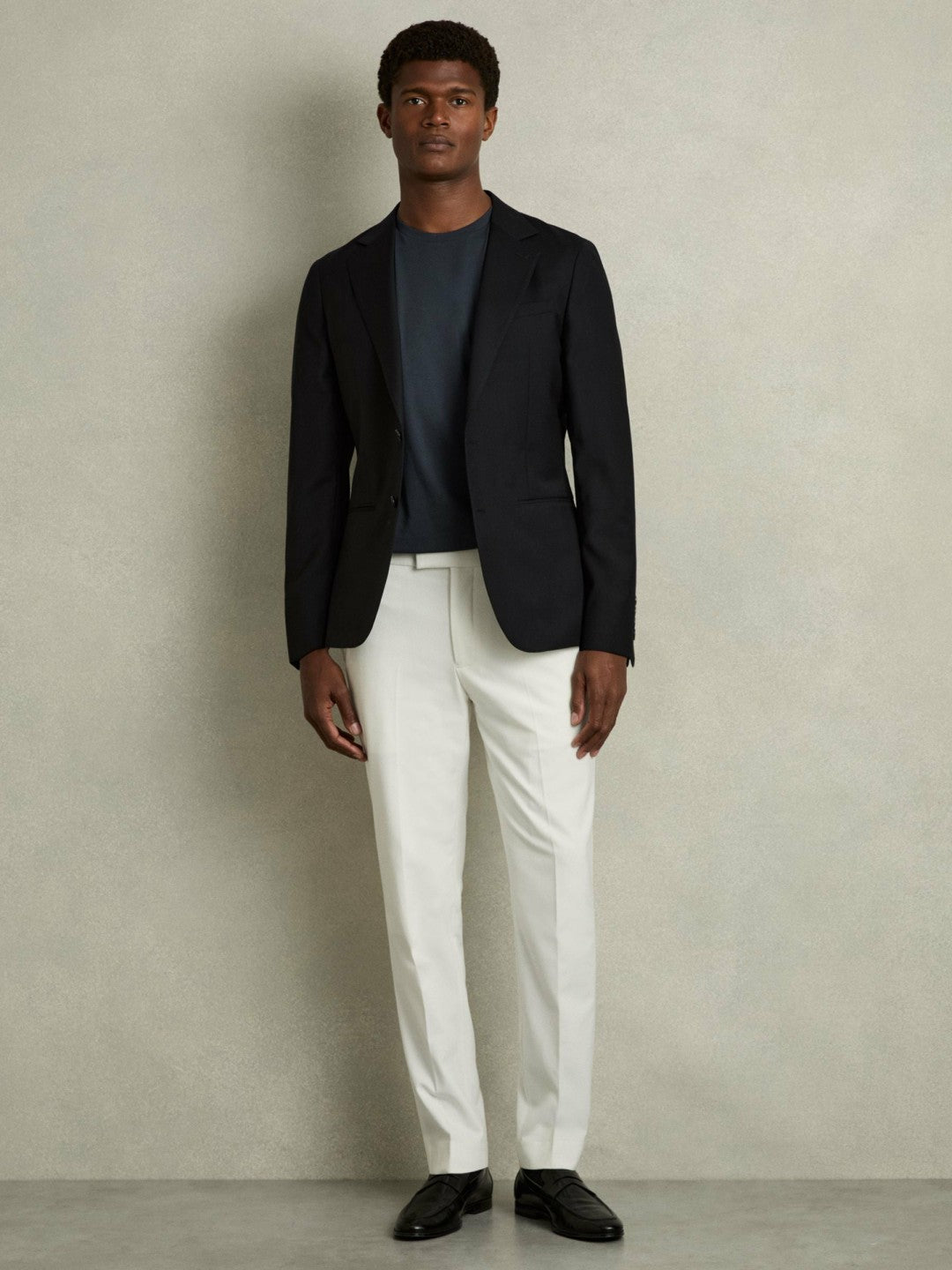 Reiss Cotton Crew Neck T-Shirt in Airforce Blue