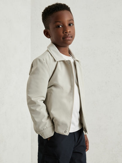 Reiss 13-14 yrs Zip Through Harrington Jacket in Natural