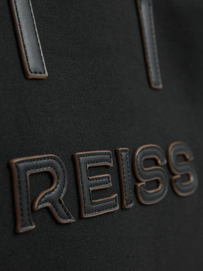Reiss Canvas Logo Tote Bag in Black