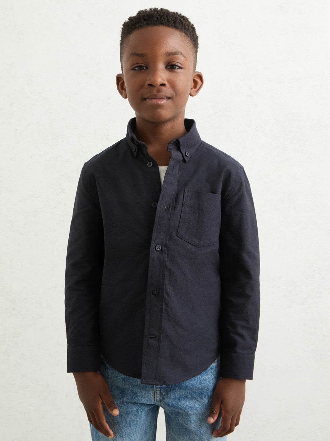 Reiss 3-9 yrs Button Down Oxford Shirt in Navy