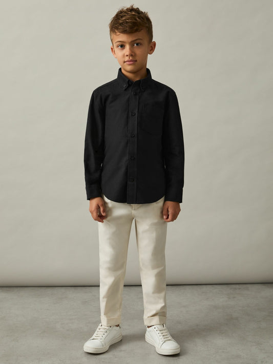 Reiss 3-9 yrs Button Down Oxford Shirt in Black