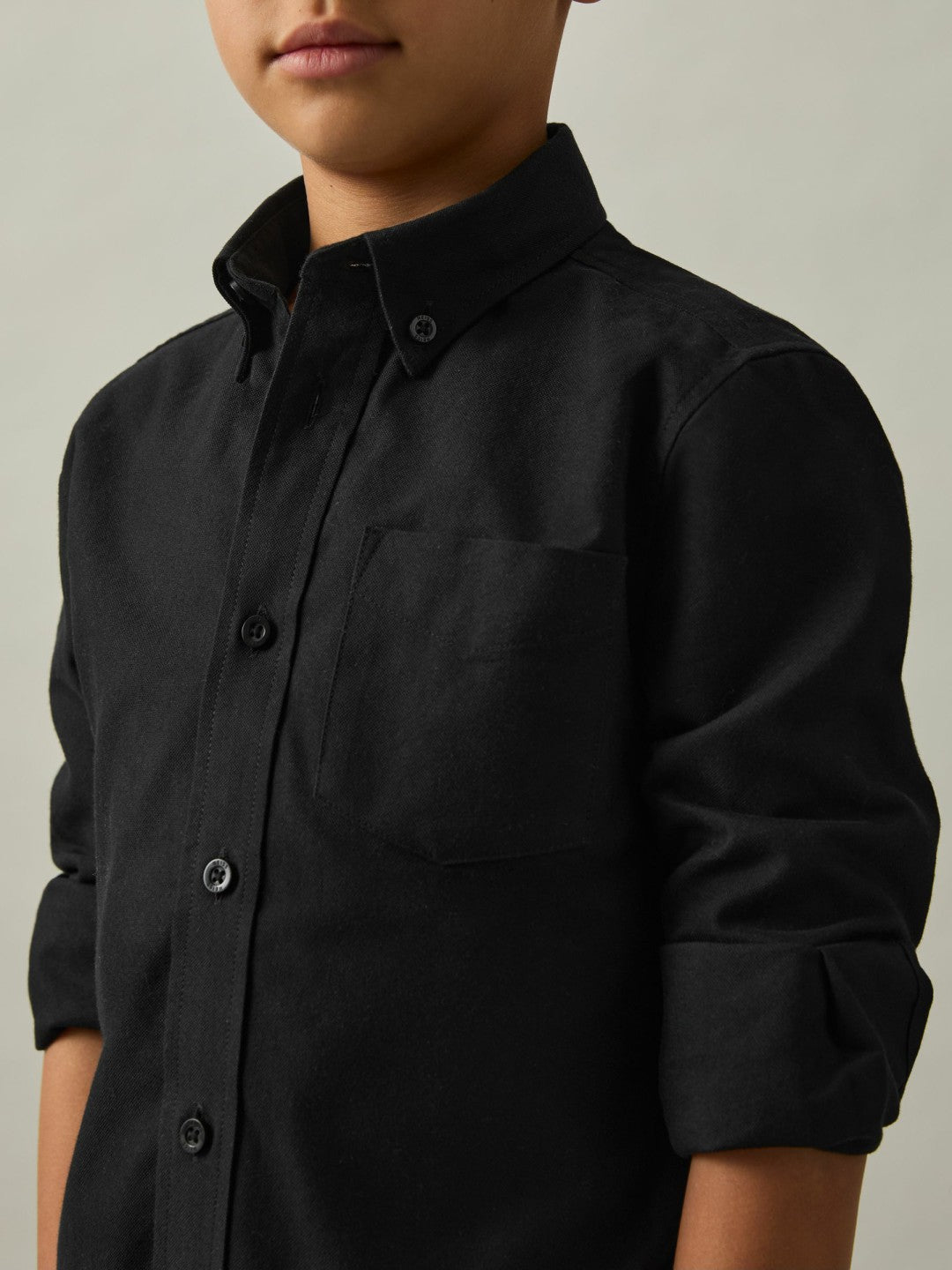 Reiss 3-9 yrs Button Down Oxford Shirt in Black
