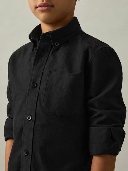 Reiss 3-9 yrs Button Down Oxford Shirt in Black