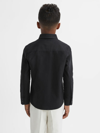 Reiss 3-9 yrs Button Down Oxford Shirt in Black