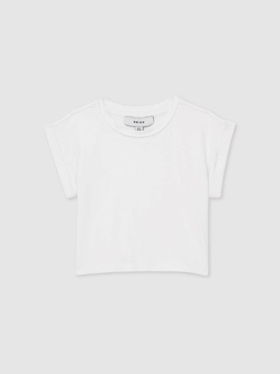 Reiss 9-13 yrs Cotton-Jersey Cropped T-Shirt in White