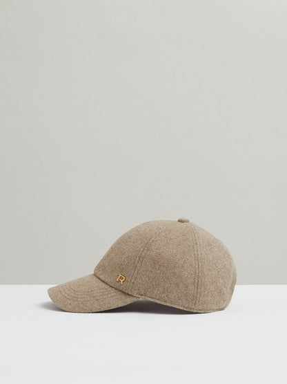 Reiss Wool Blend Flannel Baseball Cap in Taupe