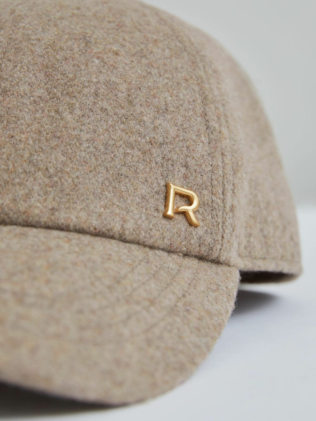 Reiss Wool Blend Flannel Baseball Cap in Taupe
