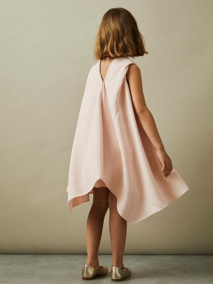 Reiss 13-14 yrs High-Neck Drape Back Dress in Pink