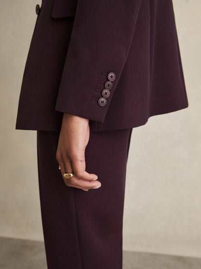 Reiss Petite Tailored Single Breasted Suit Blazer in Berry