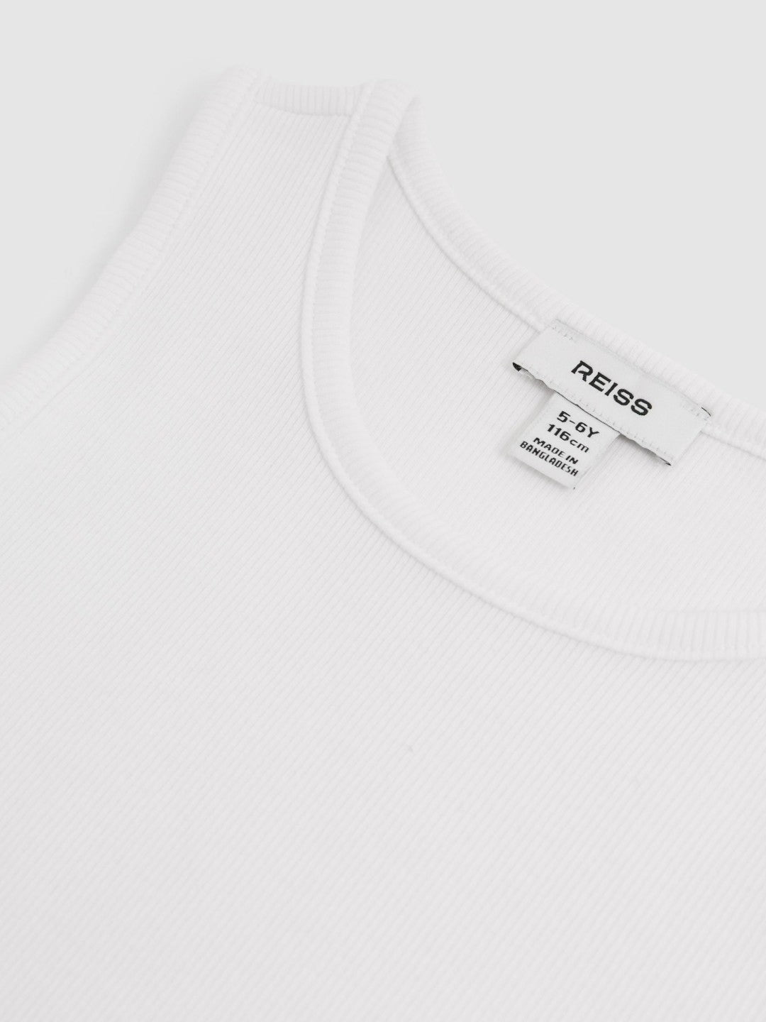 Reiss 3-9 yrs Cotton Stretch Ribbed Vest 3 Pack in White
