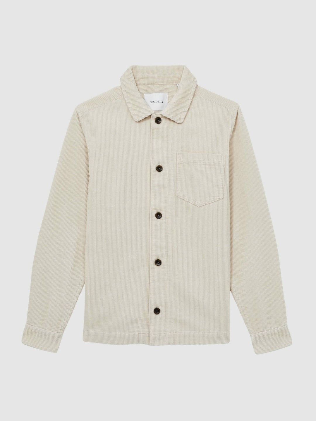 Reiss Les Deux Cotton Corduroy Overshirt in Ivory