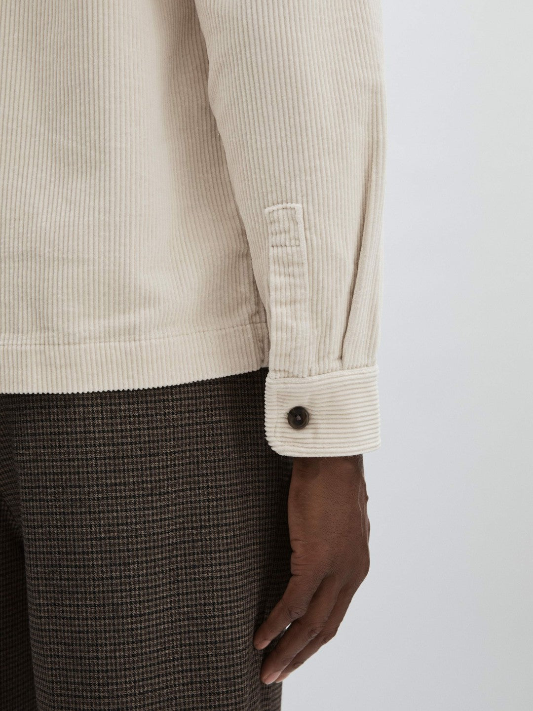 Reiss Les Deux Cotton Corduroy Overshirt in Ivory
