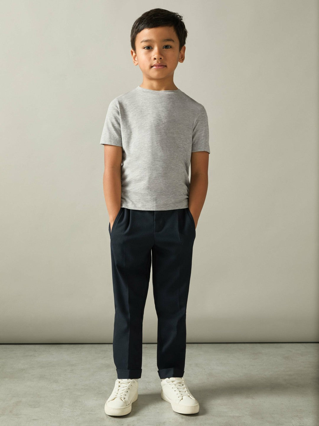 Reiss 3-9 yrs Crew Neck T-Shirt in Grey