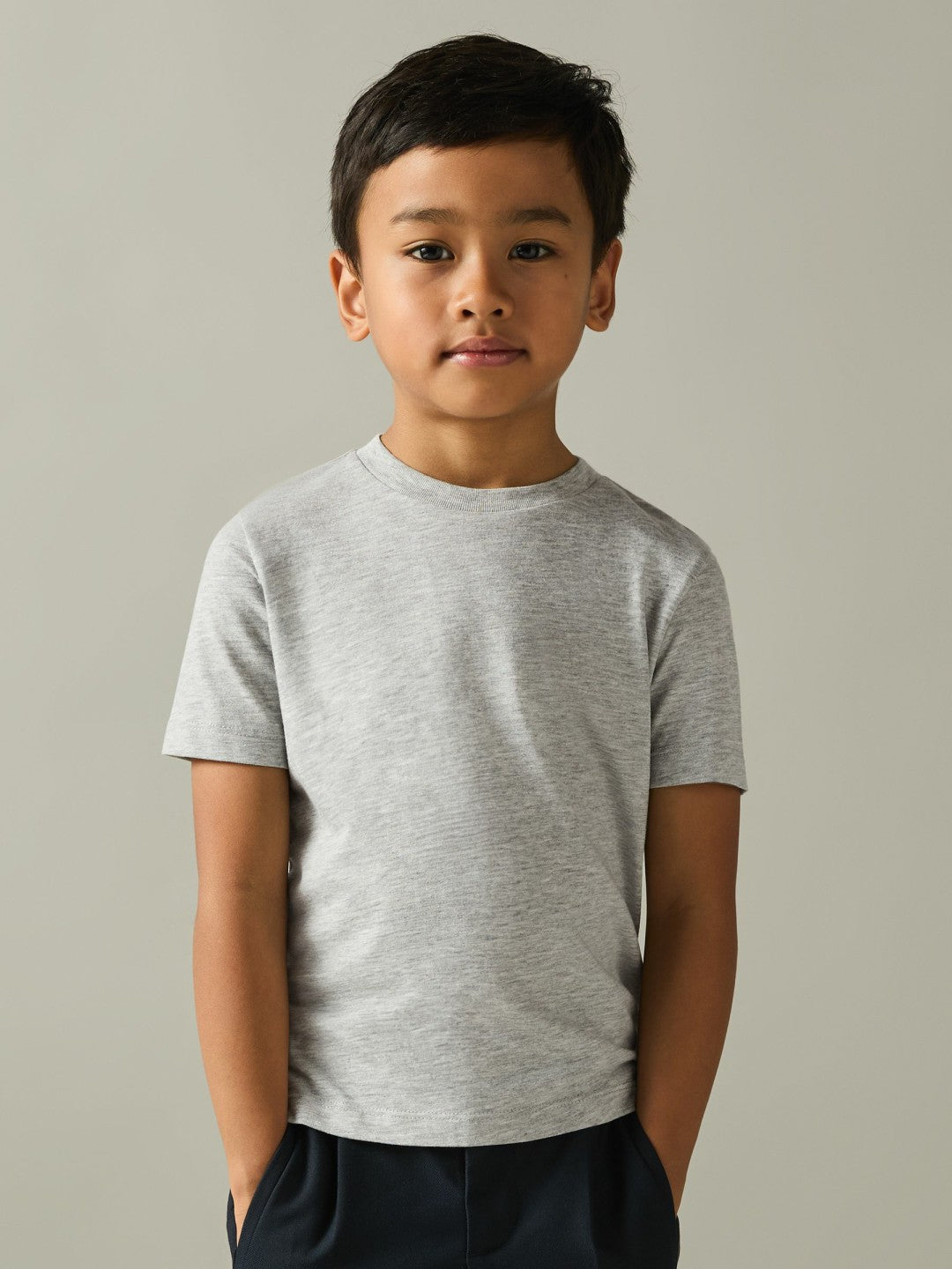 Reiss 3-9 yrs Crew Neck T-Shirt in Grey