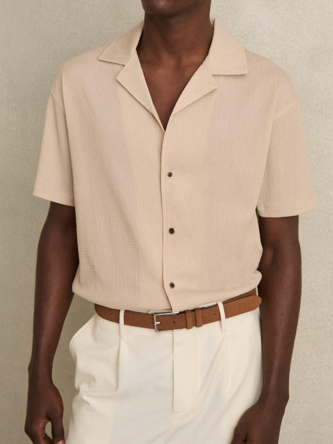 Reiss Suede Belt in Light Tan