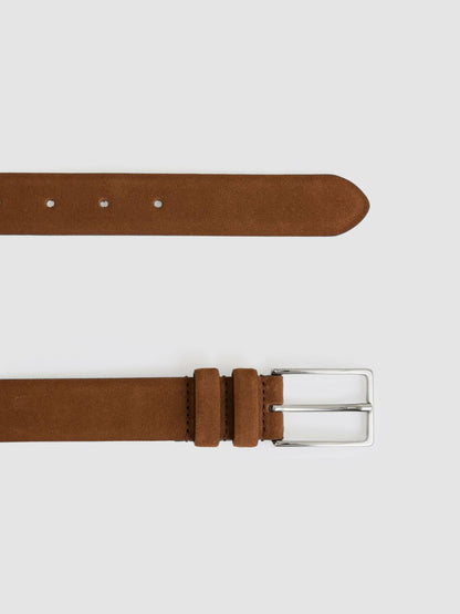 Reiss Suede Belt in Light Tan