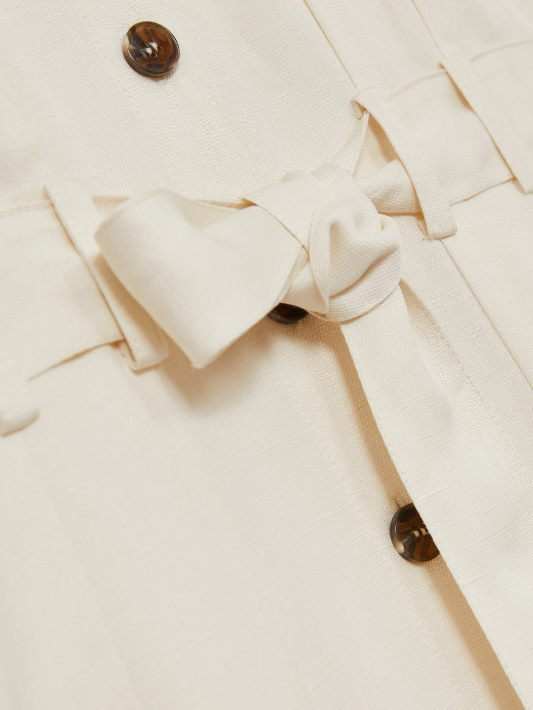 Reiss 13-14 yrs Tie-Waist Collared Dress in Ivory