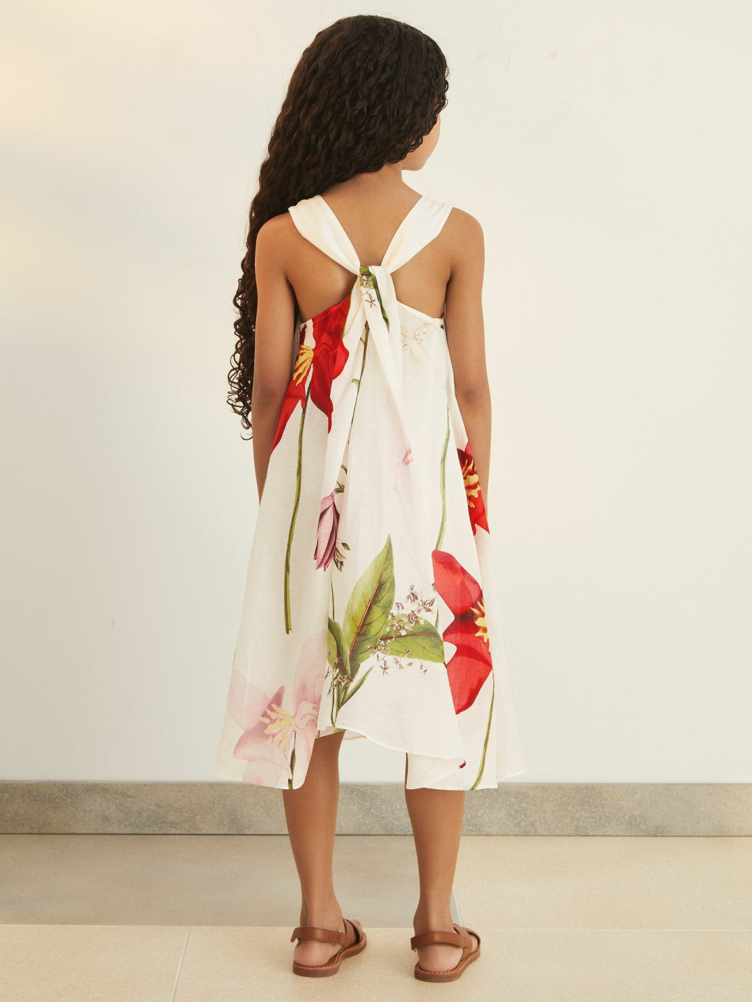 Reiss 4-9 yrs  | NYBG Floral Maxi Dress With Linen in Ivory