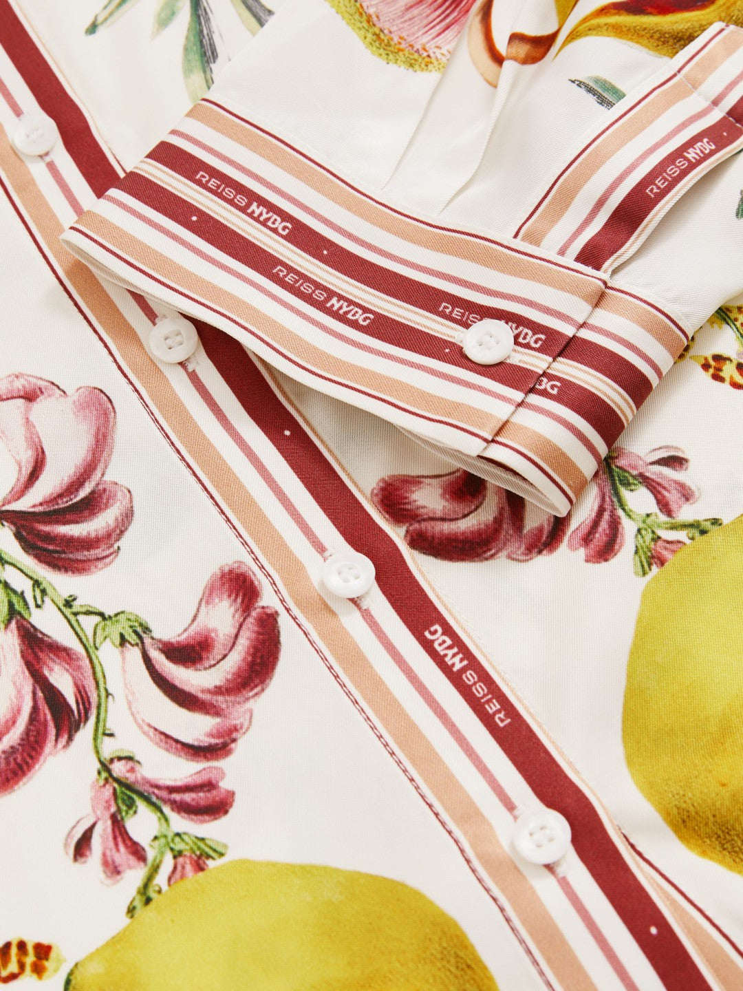 Reiss 13-14 yrs  | NYBG Satin Floral-Print Shirt in Ivory