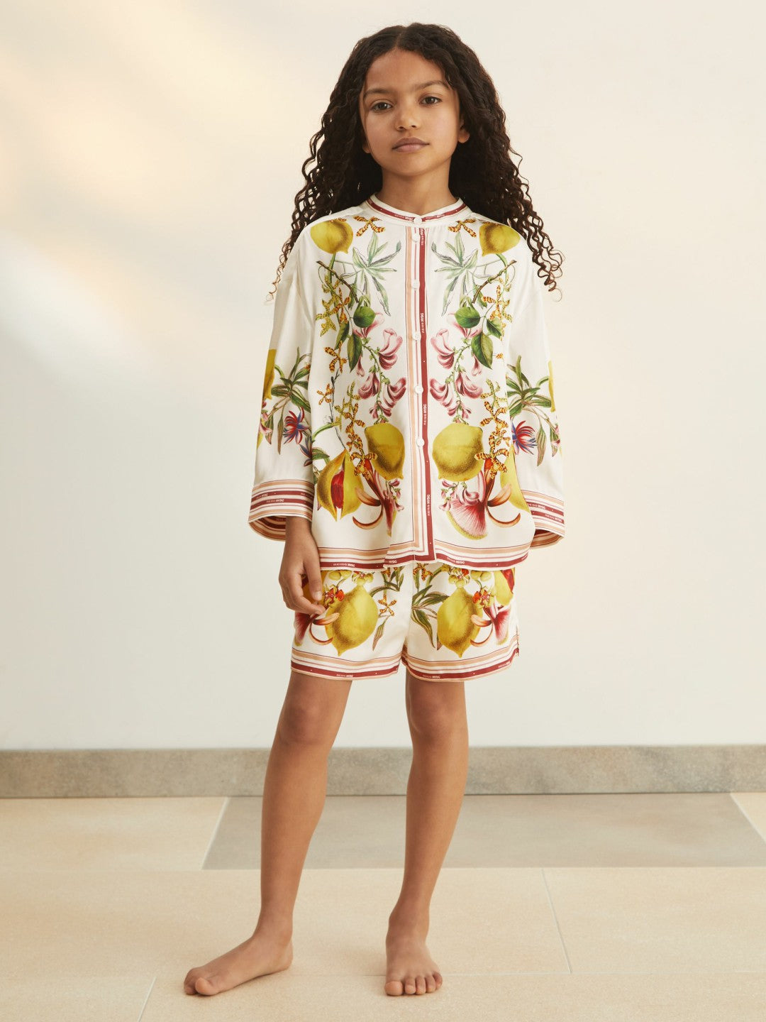 Reiss 4-9 yrs  | NYBG Satin Floral-Print Shirt in Ivory