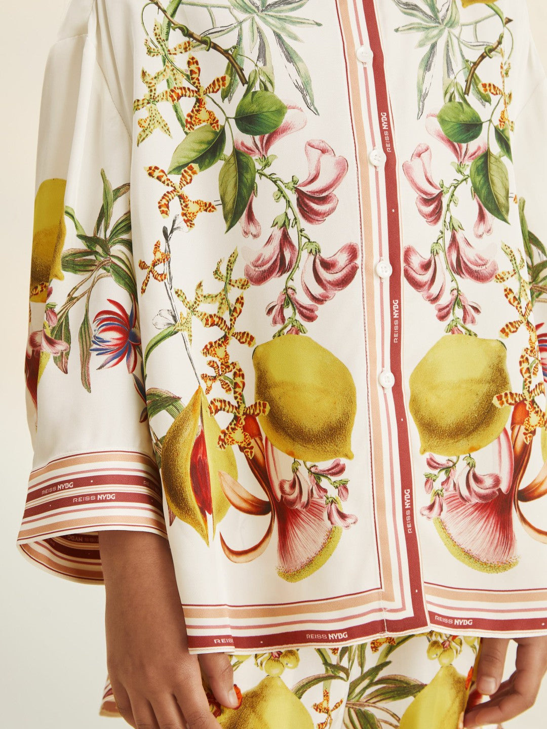 Reiss 4-9 yrs  | NYBG Satin Floral-Print Shirt in Ivory