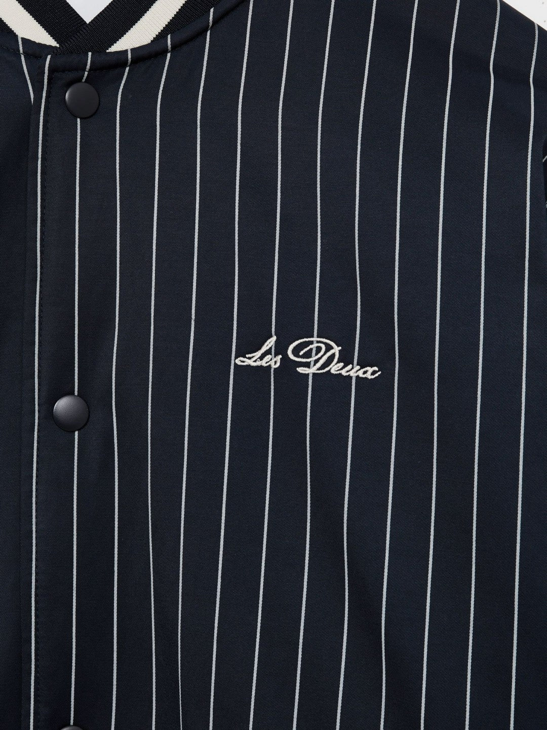 Reiss Les Deux Technical Varsity Jacket in Navy Stripe