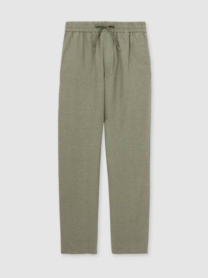 Reiss Les Deux Drawstring Trousers in Green/Ivory