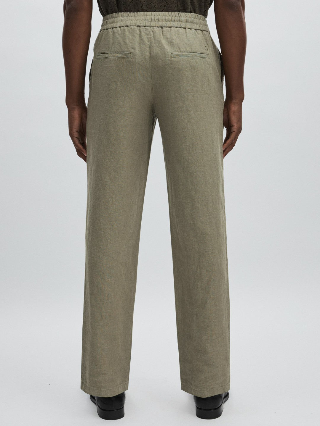Reiss Les Deux Drawstring Trousers in Green/Ivory