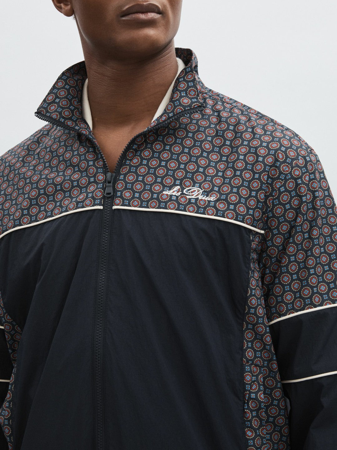 Reiss Les Deux Printed Track Jacket in Dark Navy