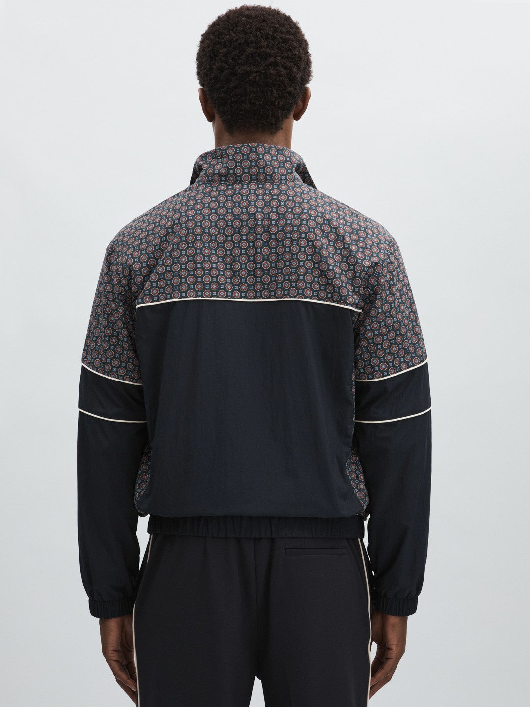 Reiss Les Deux Printed Track Jacket in Dark Navy
