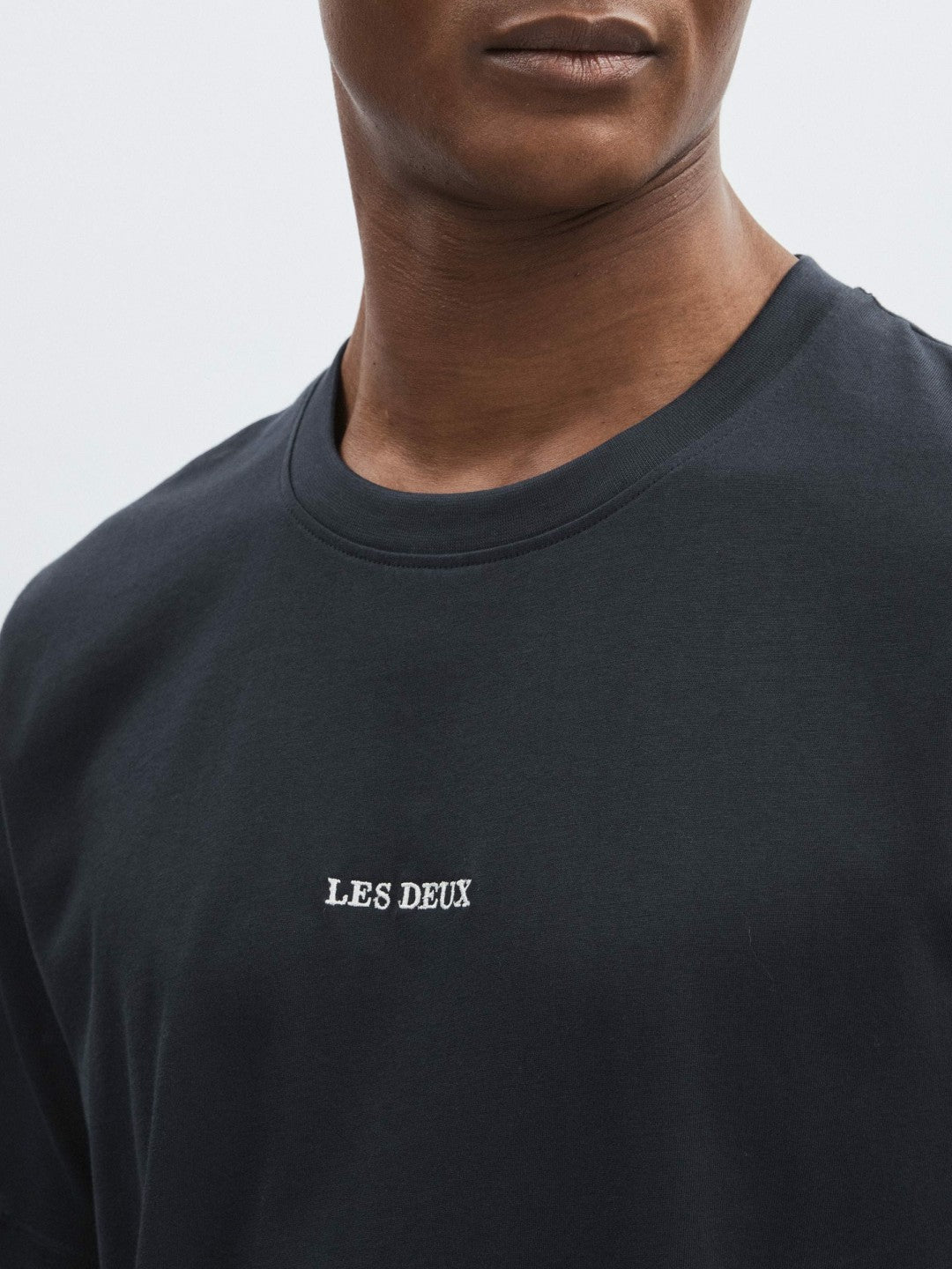 Reiss Les Deux Cotton Logo T-Shirt in Navy Blue