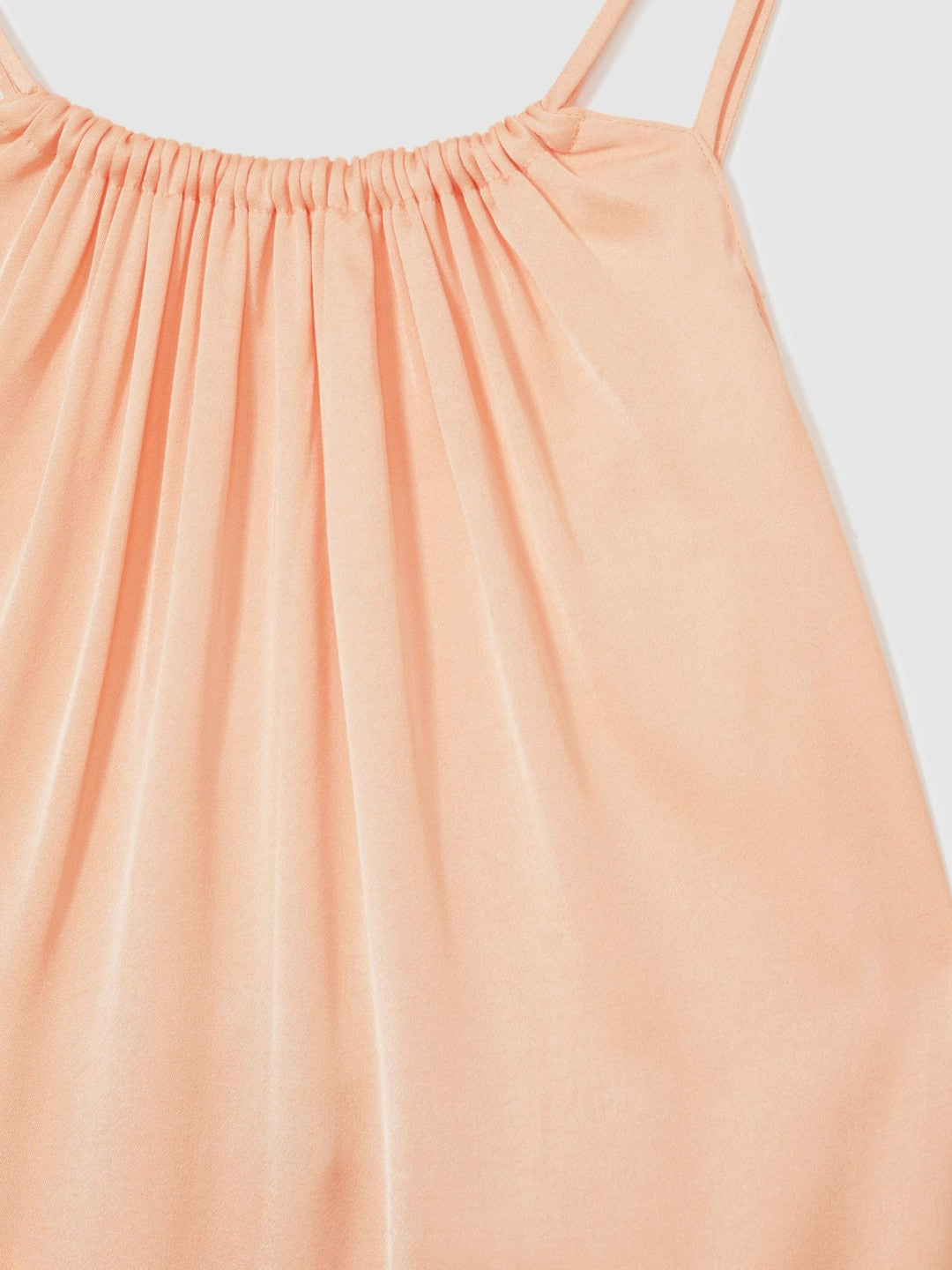 Reiss Petite Satin Halterneck Maxi Dress in Peach