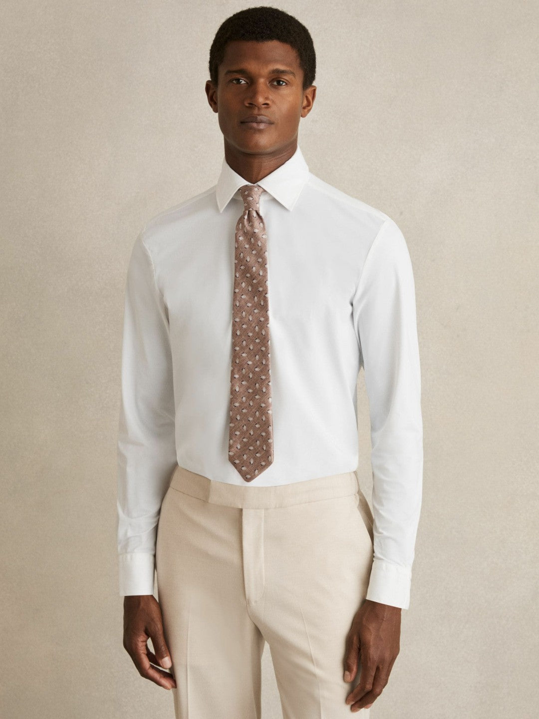 Reiss Long-Sleeve Travel Shirt in White