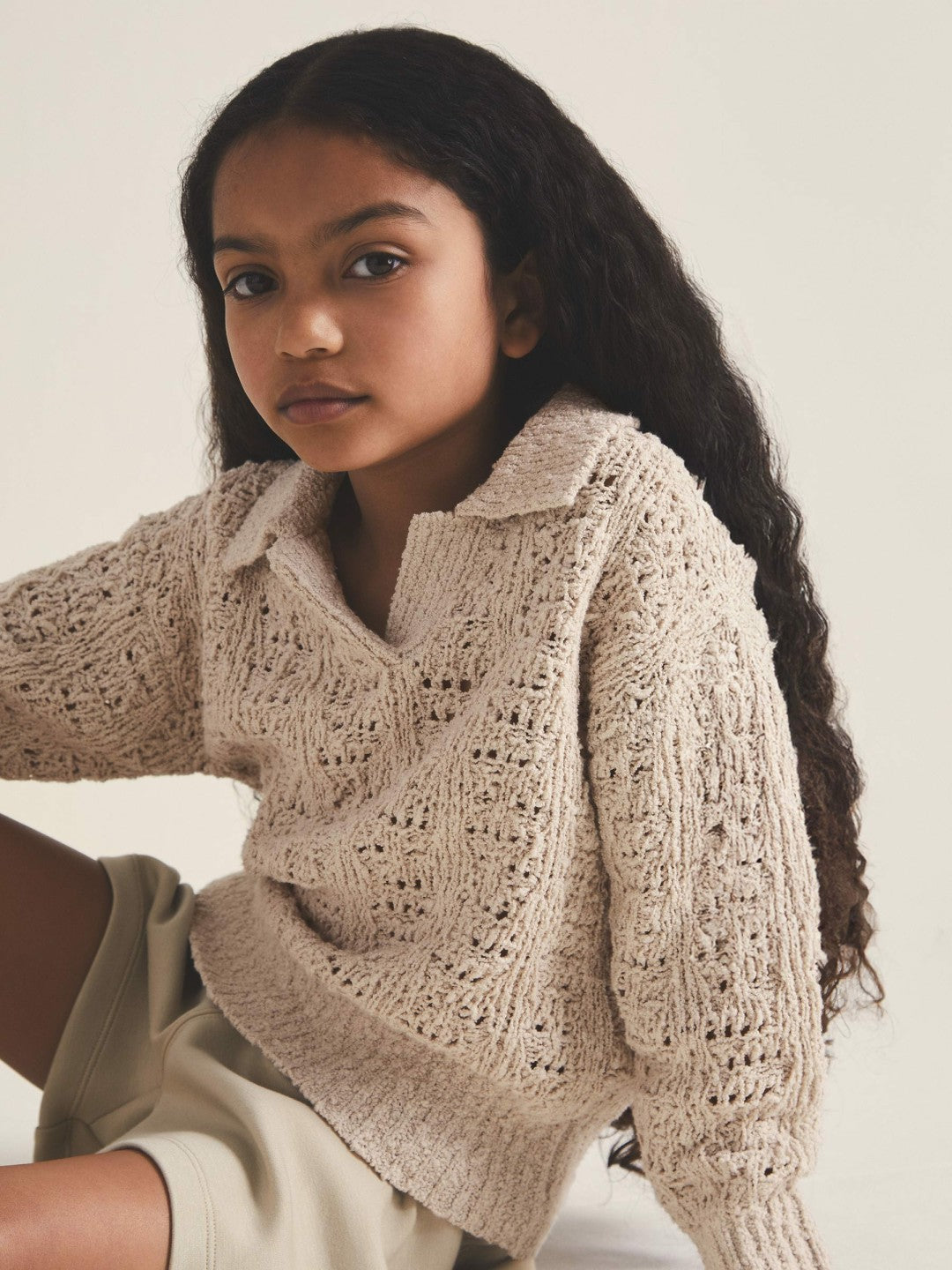 Reiss 4-9 yrs  | 100 Ciels Bouclé Jumper in Neutral